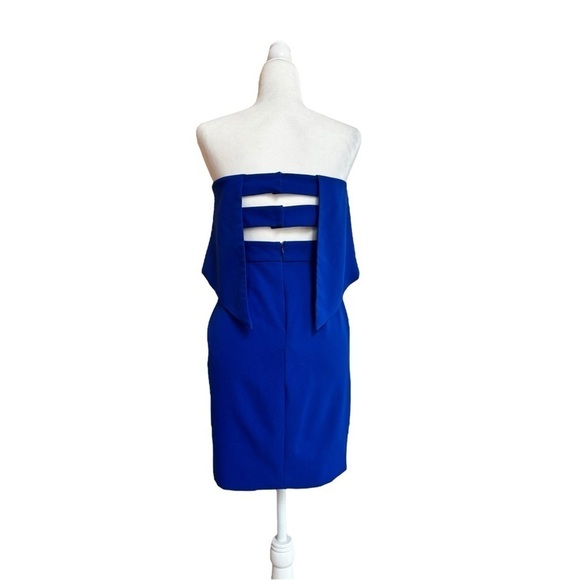 Jay Godrey Viola Strapless Cocktail Party Mini Dress Cobalt Blue Womens Size 4 - Picture 4 of 15